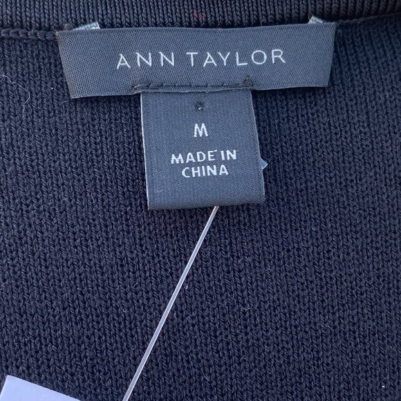 Ann Taylor Dress Black Knit Sleeveless Scoop Neck Size M Scalloped Hem NWT $129 - Picture 7 of 12